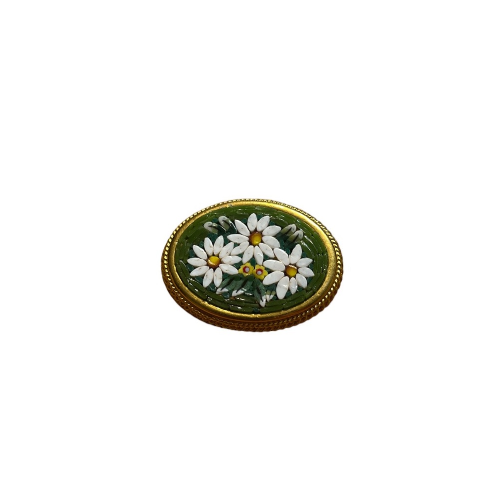 Micro Mosaic Oval Brooch
